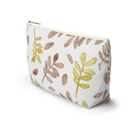 Watercolor Tossed Leaves Accessory Pouch w T-bottom in Red